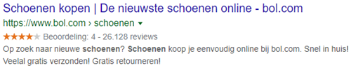 Google Klantenreviews in organische zoekresultaten
